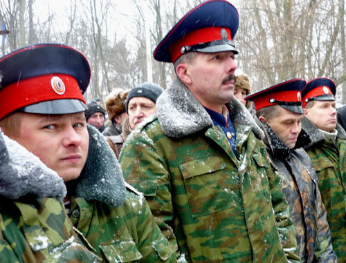 Представители донских казаков. Ростов-на-Дону, 26 января 2013 г. Фото Олеси Диановой для "Кавказского узла"