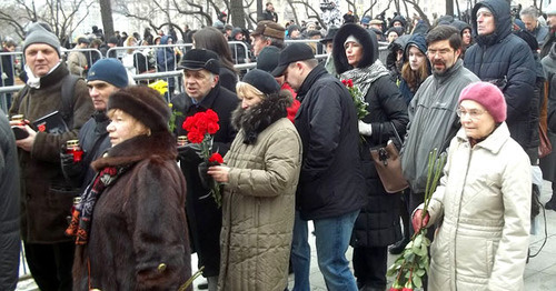 Прощание с российским политиком Борисом Немцовым в Москве. 1 марта 2015 г. Фото Карины Гаджиевой для "Кавказского узла"