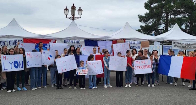 Участники акции в Степанакерте,фото: Алвард Григорян для "Кавказского узла"